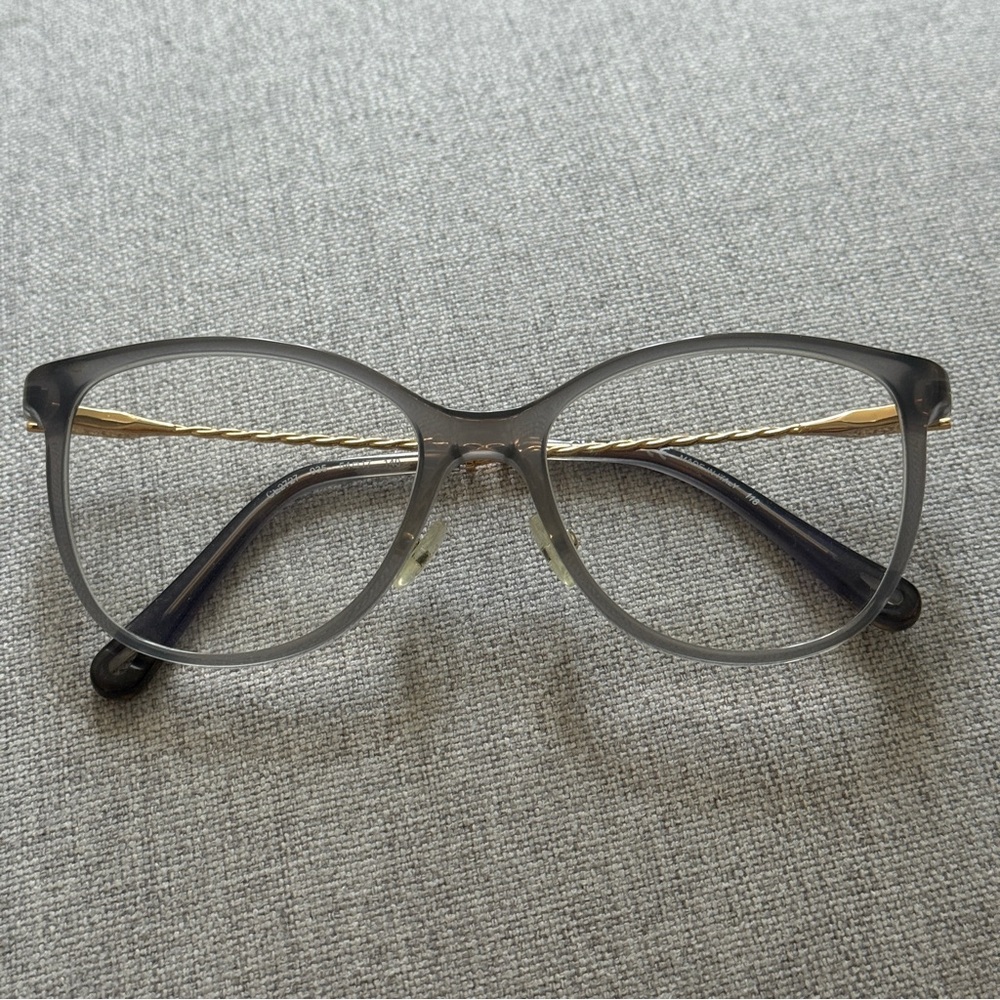 Chloe Gray and Gold Rectangular Glasses